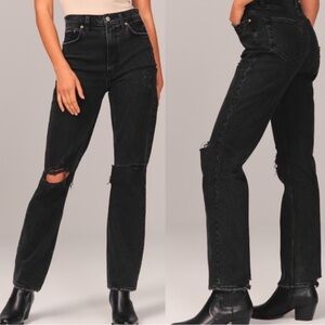 Abercrombie & Fitch Women's Black Distressed Jeans